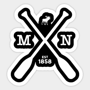 Minnesota Moose And Paddles 1858 Midwest Sticker